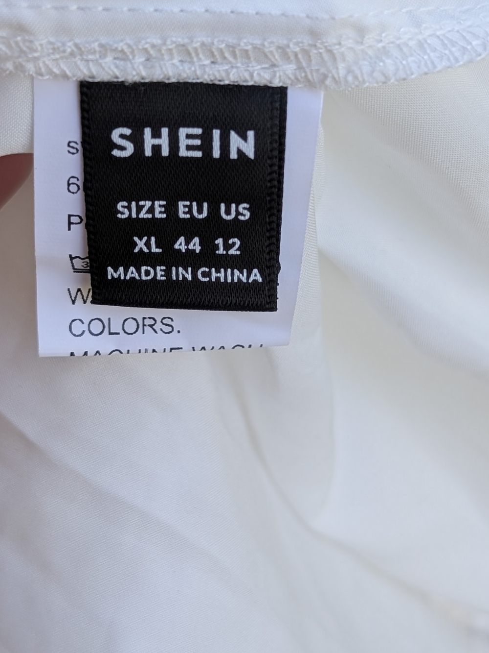 SHEIN White Puff-Sleeve Floral Eyelet Midi Dress - Picture 2 of 8